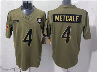 Pittsburgh Steelers #4 DK Metcalf Olive 2025 Salute To Service Limited Jersey