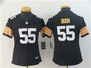 Pittsburgh Steelers #55 Devin Bush Women's Alternate Black Vapor Limited Jersey