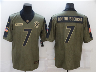 Pittsburgh Steelers #7 Ben Roethlisberger 2021 Olive Salute To Service Limited Jersey