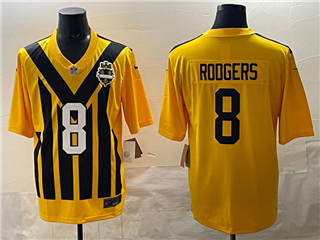 Pittsburgh Steelers #8 Aaron Rodgers 1933 Throwback Gold Limited Jersey