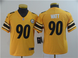 Pittsburgh Steelers #90 T.J. Watt Youth Gold Inverted Limited Jersey