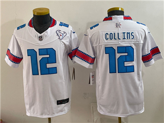Houston Texans #12 Nico Collins Youth 2026 White Rivalries Vapor F.U.S.E. Limited Jersey