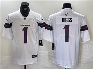 Houston Texans #1 Stefon Diggs 2024 White Vapor Limited Jersey