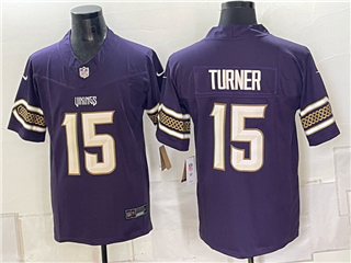 Minnesota Vikings #15 Dallas Turner 2026 Purple Rivalries Vapor F.U.S.E. Limited Jersey