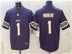 Minnesota Vikings #1 Kyler Murray 2026 Purple Rivalries Vapor F.U.S.E. Limited Jersey