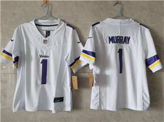 Minnesota Vikings #1 Kyler Murray Women's White Vapor F.U.S.E. Limited Jersey