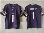 Minnesota Vikings #1 Kyler Murray Youth 2026 Purple Rivalries Vapor F.U.S.E. Limited Jersey