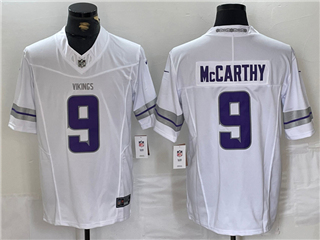 Minnesota Vikings #9 J.J. McCarthy Alternate White Vapor F.U.S.E. Limited Jersey
