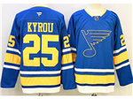 St. Louis Blues #25 Jordan Kyrou Home Blue Jersey