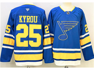 St. Louis Blues #25 Jordan Kyrou Home Blue Jersey