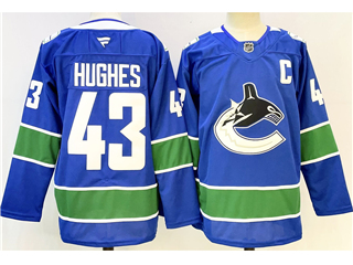 Vancouver Canucks #43 Quinn Hughes Home Blue Jersey