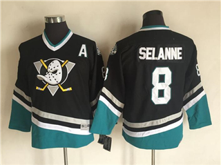 Anaheim Mighty Ducks #8 Teemu Selanne Youth CCM Vintage Black Jersey