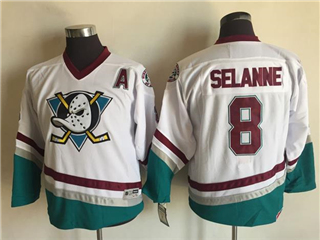 Anaheim Mighty Ducks #8 Teemu Selanne Youth CCM Vintage White Jersey