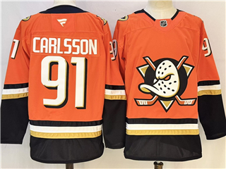 Anaheim Ducks #91 Leo Carlsson Orange Jersey