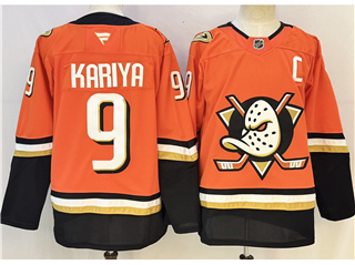 Anaheim Ducks #9 Paul Kariya Orange Jersey