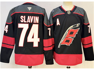 Carolina Hurricanes #74 Jaccob Slavin Black Jersey