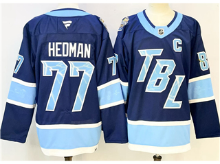 Tampa Bay Lightning #77 Victor Hedman Blue 2025 Stadium Series Jersey