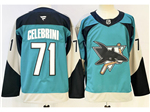 San Jose Sharks #71 Macklin Celebrini 2025-26 Throwback Teal Jersey