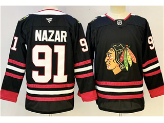 Chicago Blackhawks #91 Frank Nazar Third Black Jersey