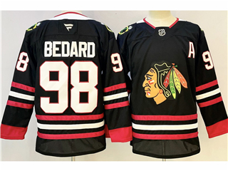 Chicago Blackhawks #98 Connor Bedard Third Black Jersey