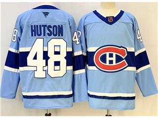 Montreal Canadiens #48 Lane Hutson Light Blue Reverse Retro Jersey