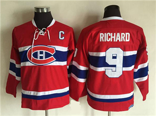 Montreal Canadiens #9 Maurice Richard Youth CCM Vintage Red Jersey