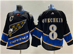 Washington Capitals #8 Alexander Ovechkin Black Reverse Retro 2.0 Team Jersey