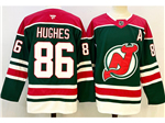 New Jersey Devils #86 Jack Hughes Green Reverse Retro Jersey