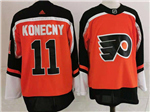 Philadelphia Flyers #11 Travis Konecny Orange 2020/21 Reverse Retro Jersey