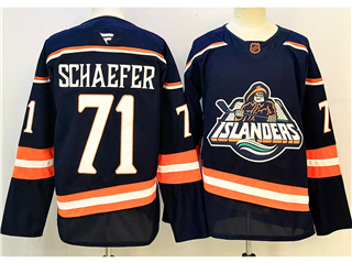 New York Islanders #71 Matthew Schaefer Navy Reverse Retro Jersey