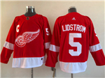 Detroit Red Wings #5 Gustav Lindstrom Red Jersey