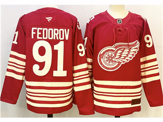 Detroit Red Wings #91 Sergei Fedorov 2025-26 Home Red Jersey