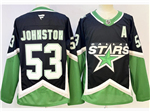 Dallas Stars #53 Wyatt Johnston Altenate Black Jersey