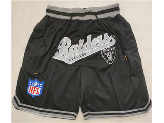 Oakland Raiders Just Don "Raiders" Black Football Shorts