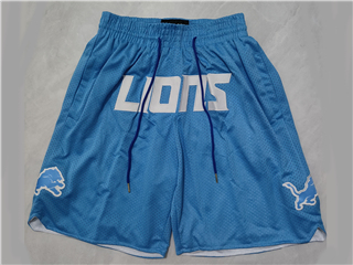 Detroit Lions "Lions" Light Blue Football Shorts