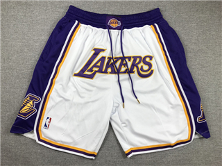 Los Angeles Lakers Just Don "Lakers" White Basketball Shorts