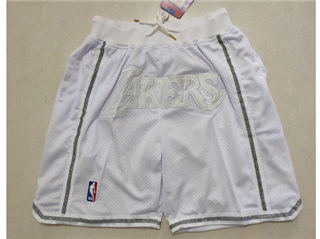 Los Angeles Lakers Just Don "Lakers" White Basketball Shorts