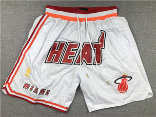 Miami Heat Just Don "Heat" White Basketball Shorts