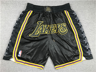 Los Angeles Lakers "Lakers" Black Snakeskin City Edition Basketball Shorts