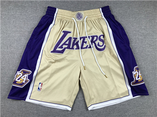 Los Angeles Lakers #24 Kobe Bryant "Lakers" Gold Hall of Fame Basketball Shorts