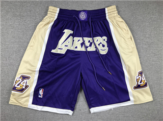 Los Angeles Lakers #24 Kobe Bryant "Lakers" Purple Hall of Fame Basketball Shorts