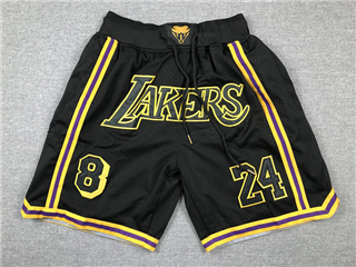 Los Angeles Lakers "Lakers" #8/24 Black Basketball Shorts