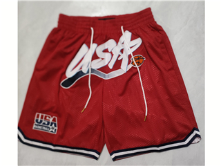 1996 Olympic Team USA "USA" Red Basketball Shorts