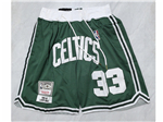 Boston Celtics "Celtics" #33 Larry Bird Green Basketball Shorts