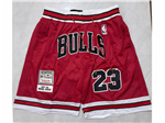 Chicago Bulls "Bulls" #23 Michael Jordan Red Basketball Shorts