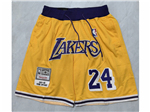 Los Angeles Lakers "Lakers" #24 Kobe Bryant Gold Basketball Shorts