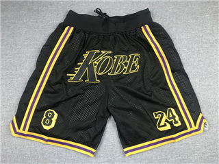 Los Angeles Lakers Just Don "Kobe" #8/24 Black Basketball Shorts