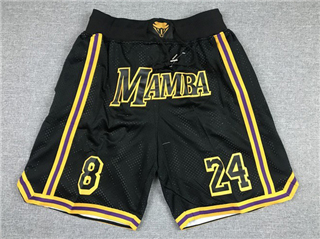 Los Angeles Lakers Just Don "Mamba" #8/24 Black Basketball Shorts