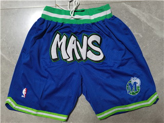 Dallas Mavericks Just Don "Mavs" Blue Basketball Shorts