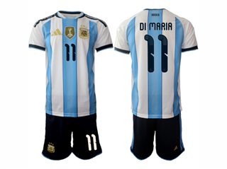 Argentina 2026 Home Blue/White Soccer Jersey with #11 di Maria Printing